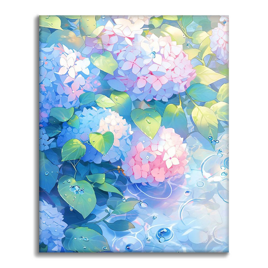 白い光の花 - 数字で塗り絵