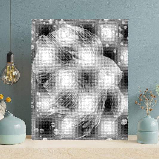 宝石のようなベタの魚 - 点描画キット