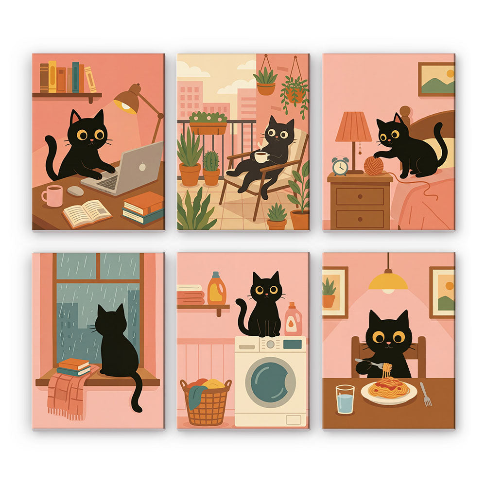 黒猫の日 - 数字塗り絵ミニアート