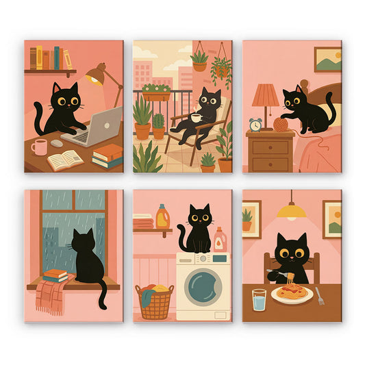 黒猫の日 - 数字塗り絵ミニアート