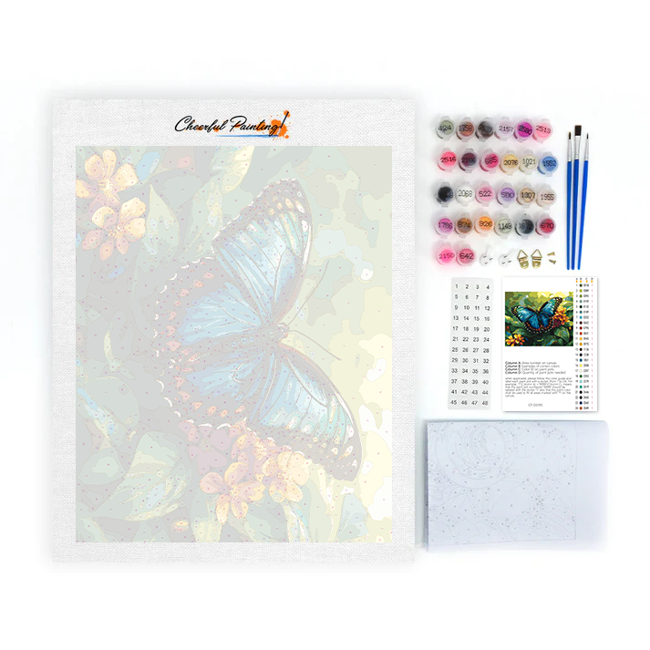 青い蝶 - 数字で塗り絵