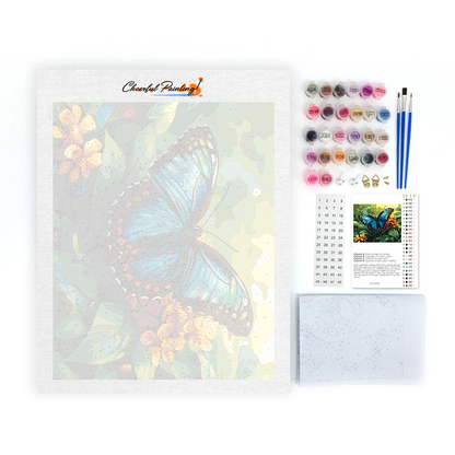 青い蝶 - 数字で塗り絵