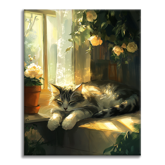 お昼寝猫 - 数字で塗り絵