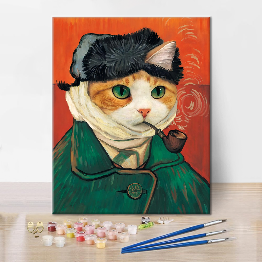 猫の自画像 - 数字で塗り絵