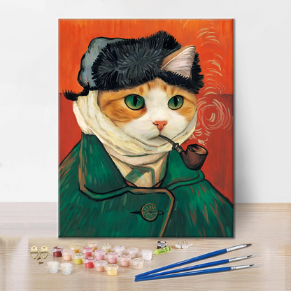 猫の自画像 - 数字で塗り絵