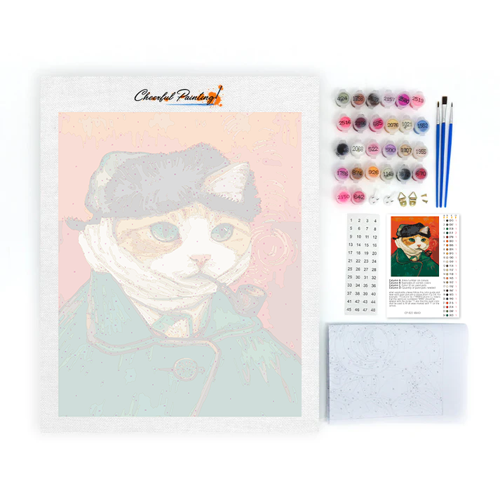 猫の自画像 - 数字で塗り絵
