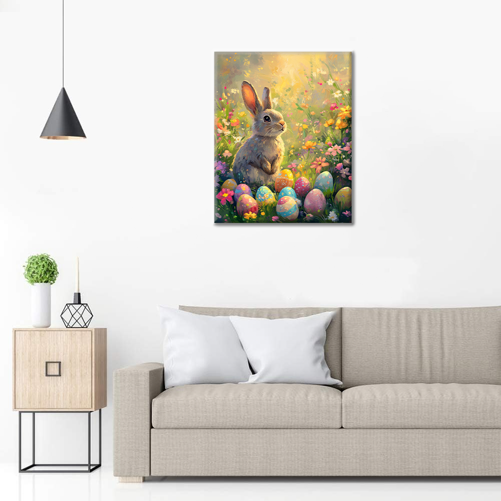 庭のウサギ - 数字で塗り絵