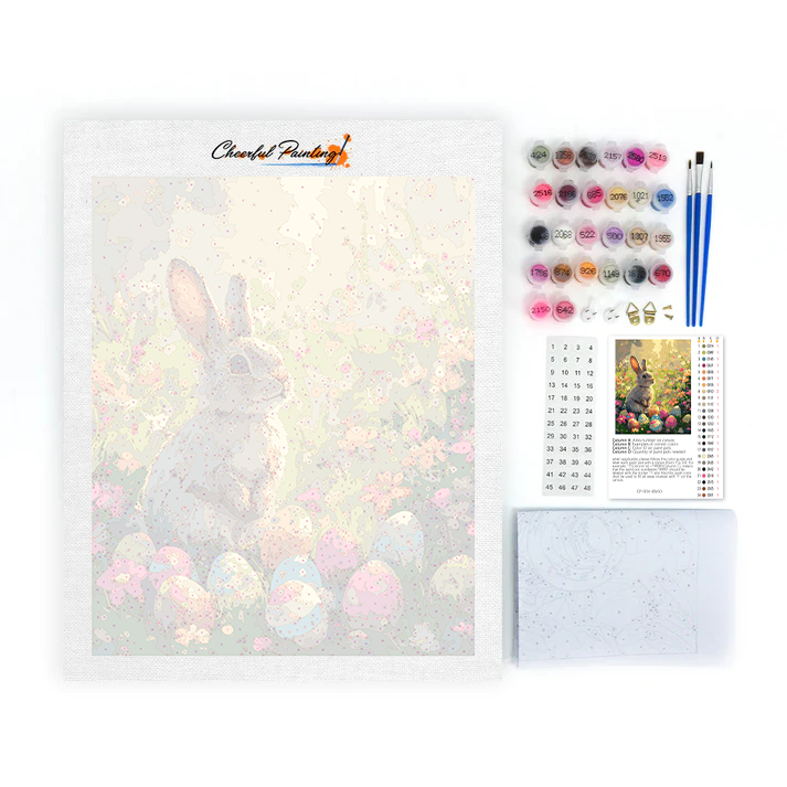 庭のウサギ - 数字で塗り絵