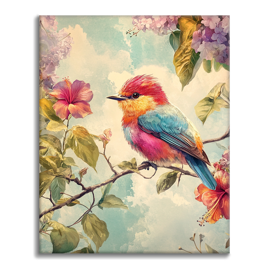 カラフルな鳥 - 数字で塗り絵