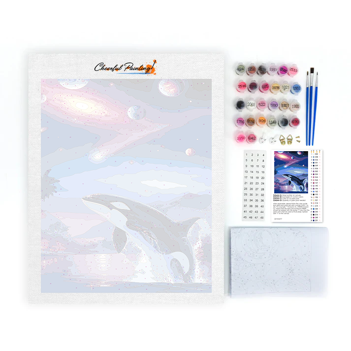 クジラの惑星オーロラ - 数字で塗り絵