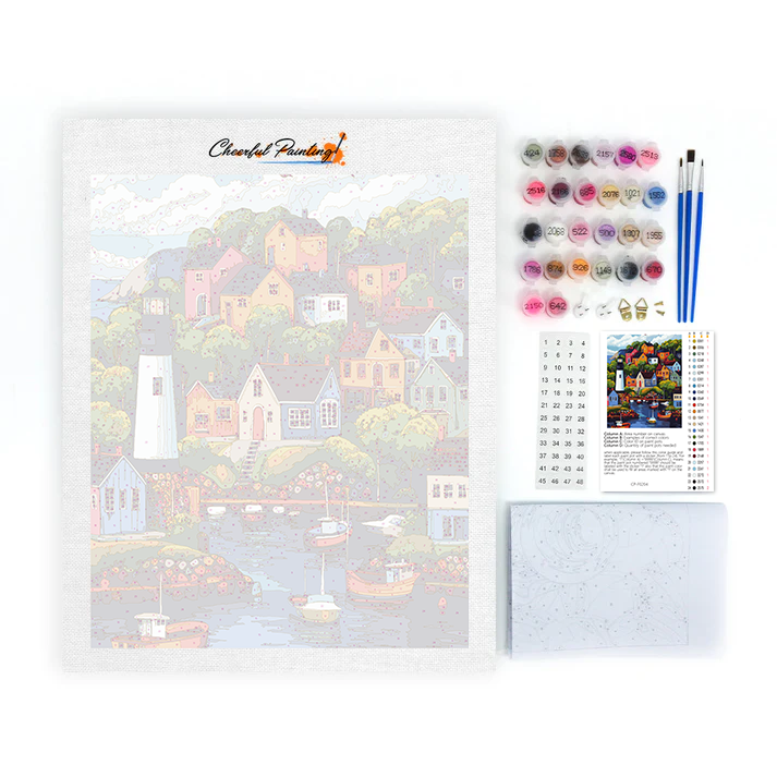 カラフルな村 - 数字で塗り絵