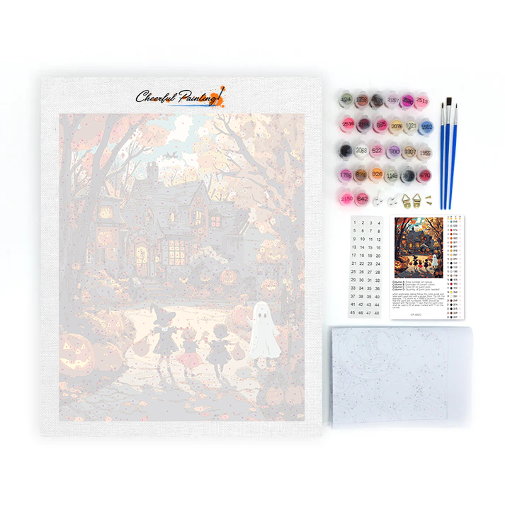 ハロウィンの楽しみ - 数字で塗る塗り絵