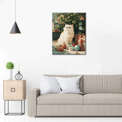 クリスマスキャット – 数字で塗り絵