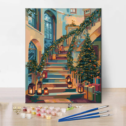 クリスマスコテージ – 数字で塗り絵