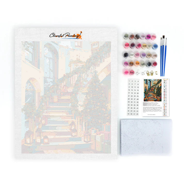 クリスマスコテージ – 数字で塗り絵