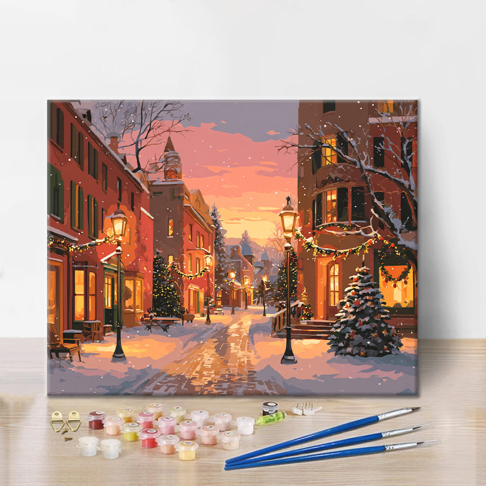 クリスマスストリート – 数字で塗り絵 – Cheerful painting®（JP）