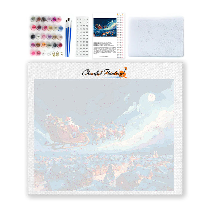 真夜中のそり乗り – 数字で塗り絵