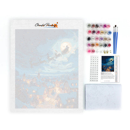 サンタが贈り物を配る – 数字で塗り絵