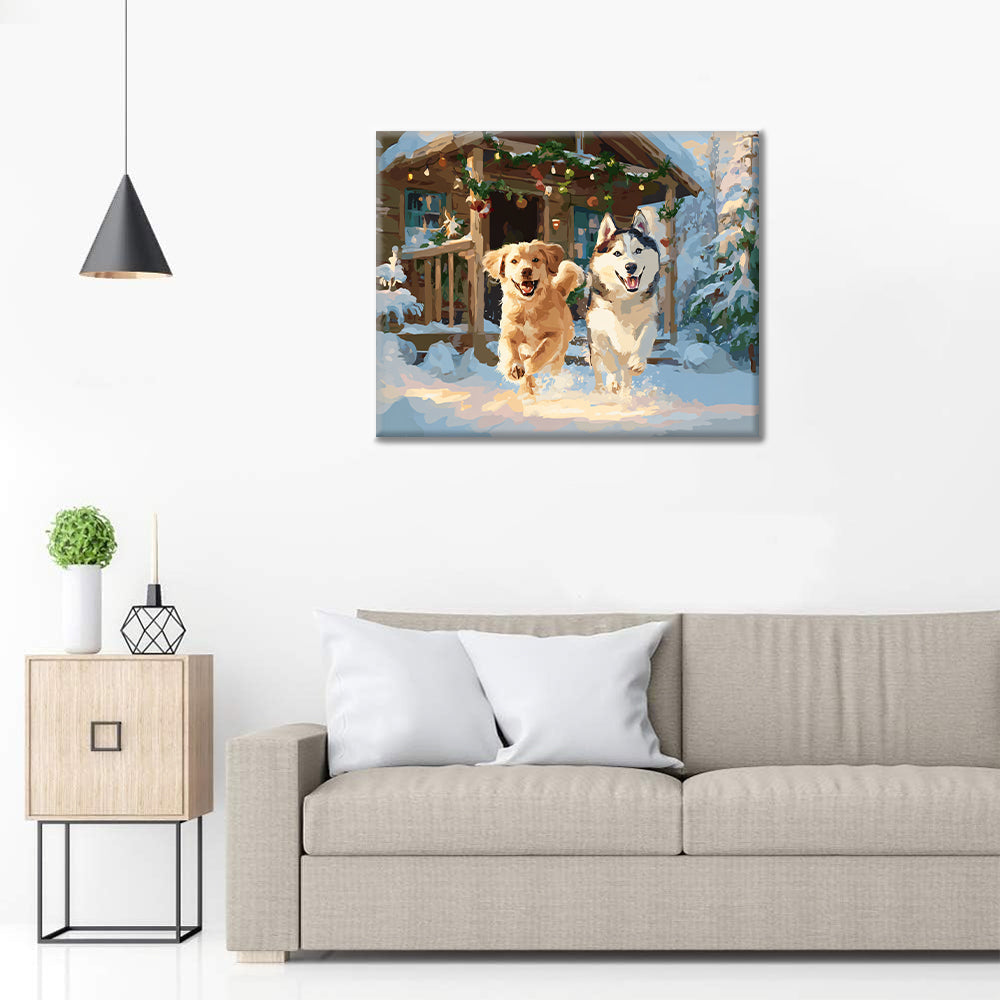 スノードッグ – 数字で塗り絵