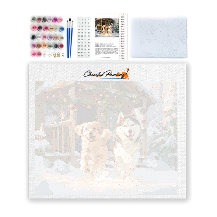 スノードッグ – 数字で塗り絵