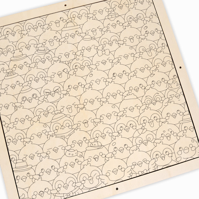 鳥 - 木製ぬりえパズル