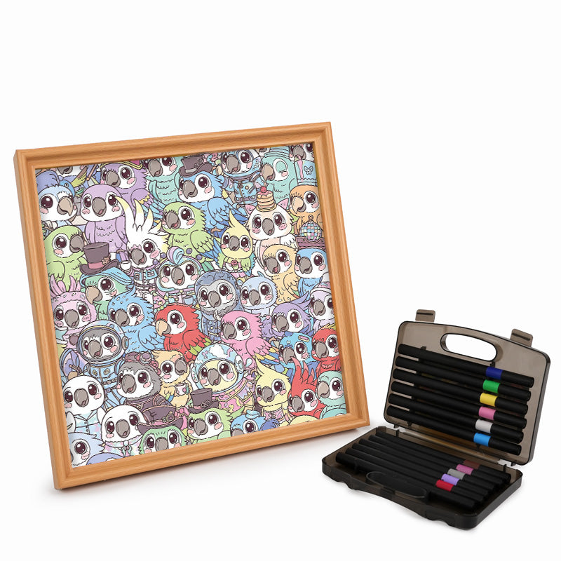 セキセイインコ - 木製ぬりえパズル