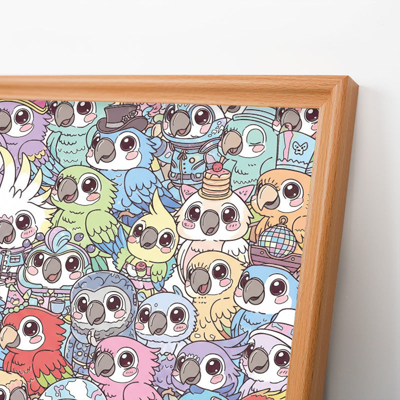 セキセイインコ - 木製ぬりえパズル