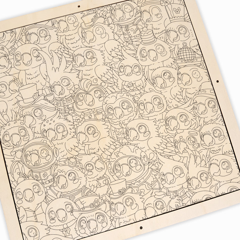 セキセイインコ - 木製ぬりえパズル