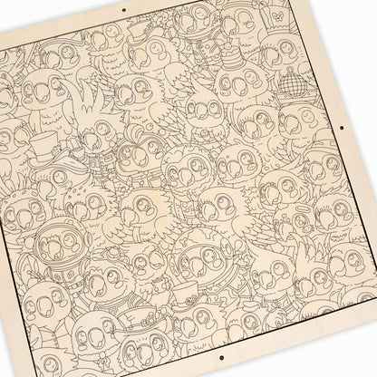 セキセイインコ - 木製ぬりえパズル