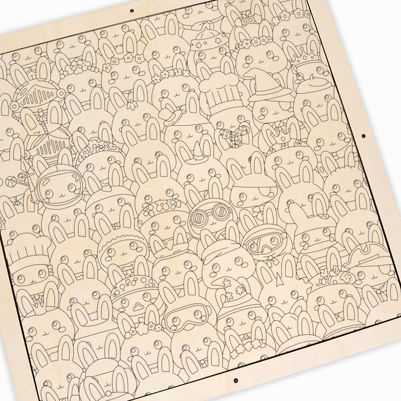 バニー - 木製ぬりえパズル