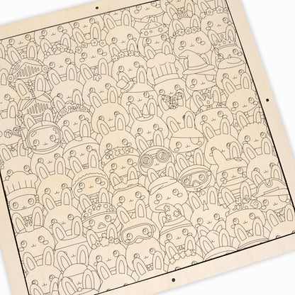 バニー - 木製ぬりえパズル