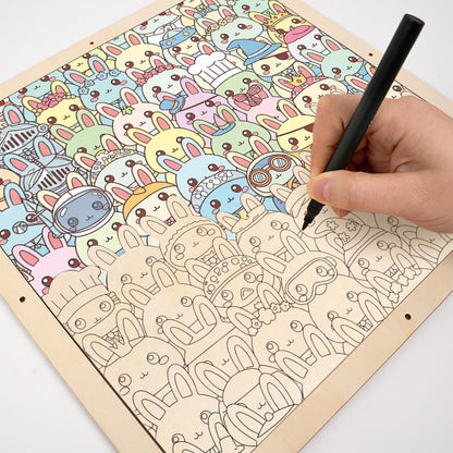 バニー - 木製ぬりえパズル