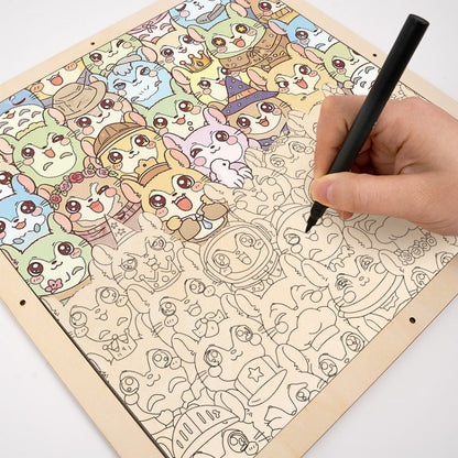 チンチラ - 木製ぬりえパズル