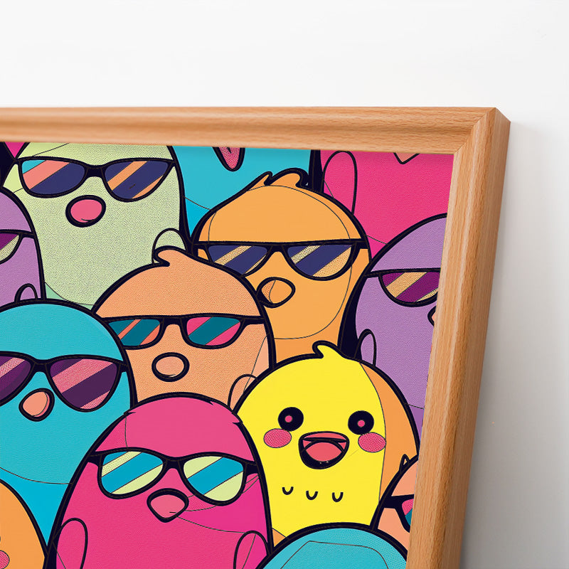 クールな鳥 - 木製ぬりえパズル