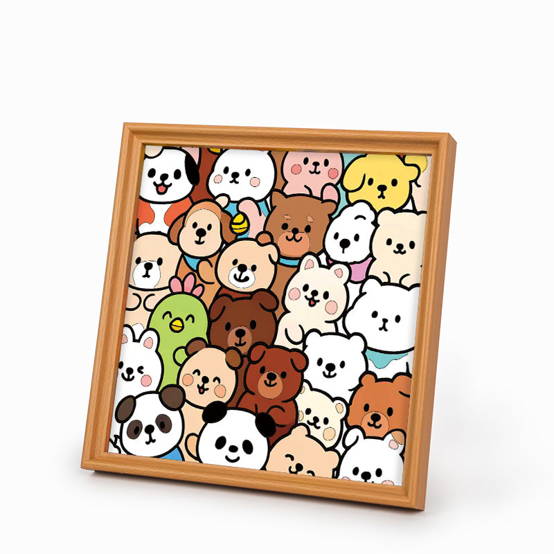 森の仲間たち - 木製ぬりえパズル