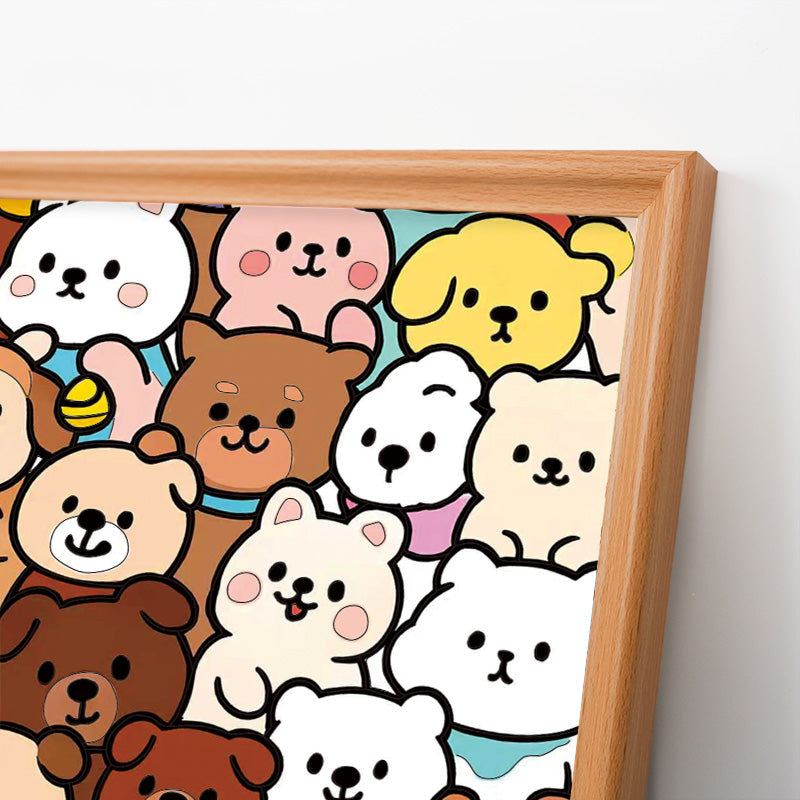 森の仲間たち - 木製ぬりえパズル