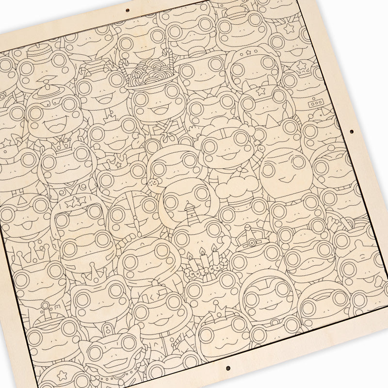 カエル - 木製ぬりえパズル