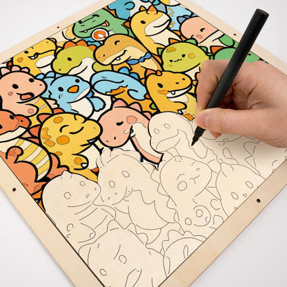 リトルドラゴン - 木製ぬりえパズル