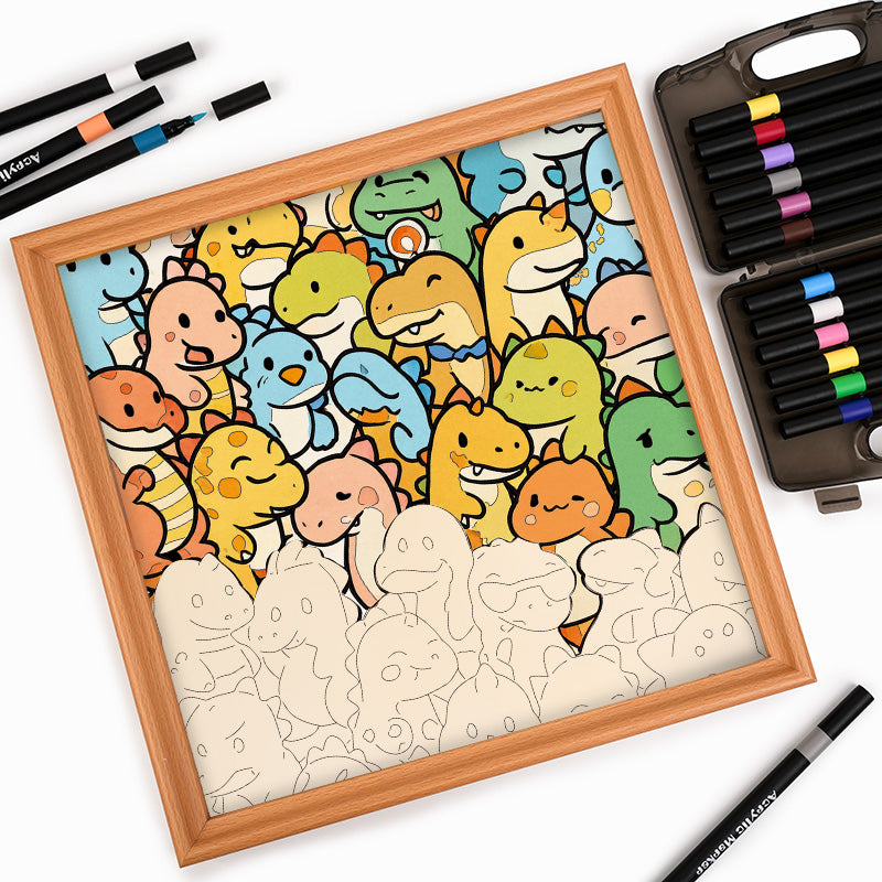 リトルドラゴン - 木製ぬりえパズル