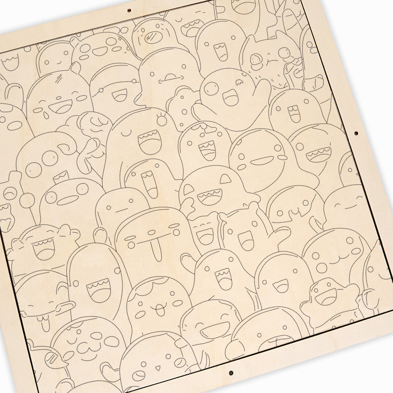 いたずらモンスター - 木製ぬりえパズル