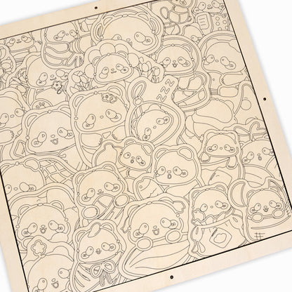 パンダII - 木製ぬりえパズル