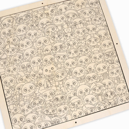 パンダ - 木製ぬりえパズル