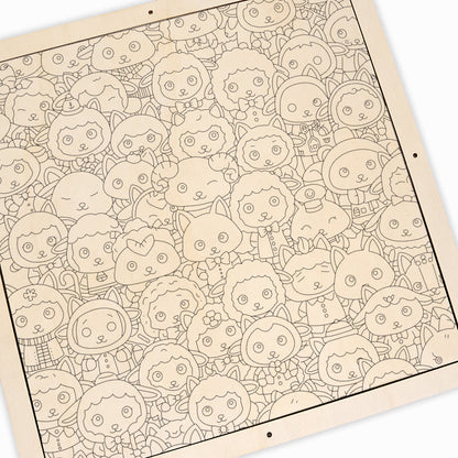 羊 - 木製ぬりえパズル