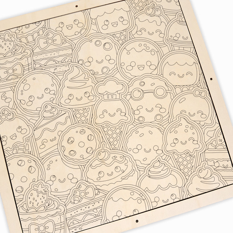 スイートトリート - 木製ぬりえパズル