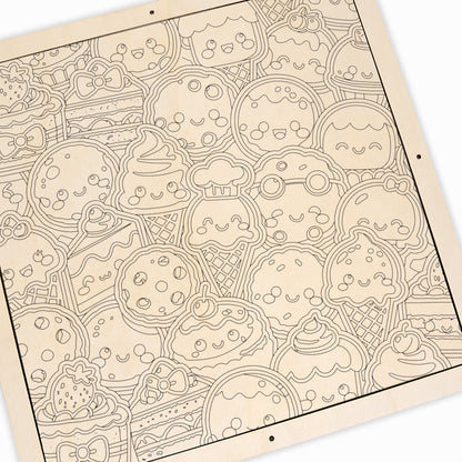 スイートトリート - 木製ぬりえパズル