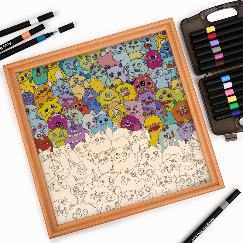 リトルダイノス - 木製ぬりえパズル