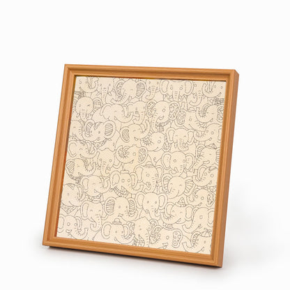 エレファントパーティー - 木製ぬりえパズル