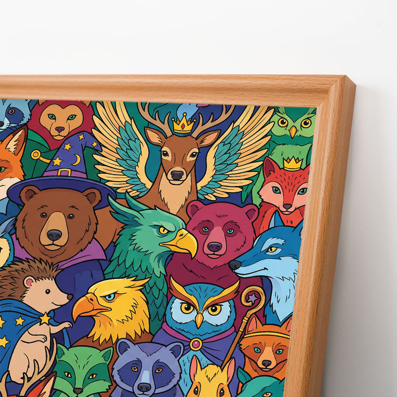 魔法の森の仲間たち - 木製ぬりえパズル