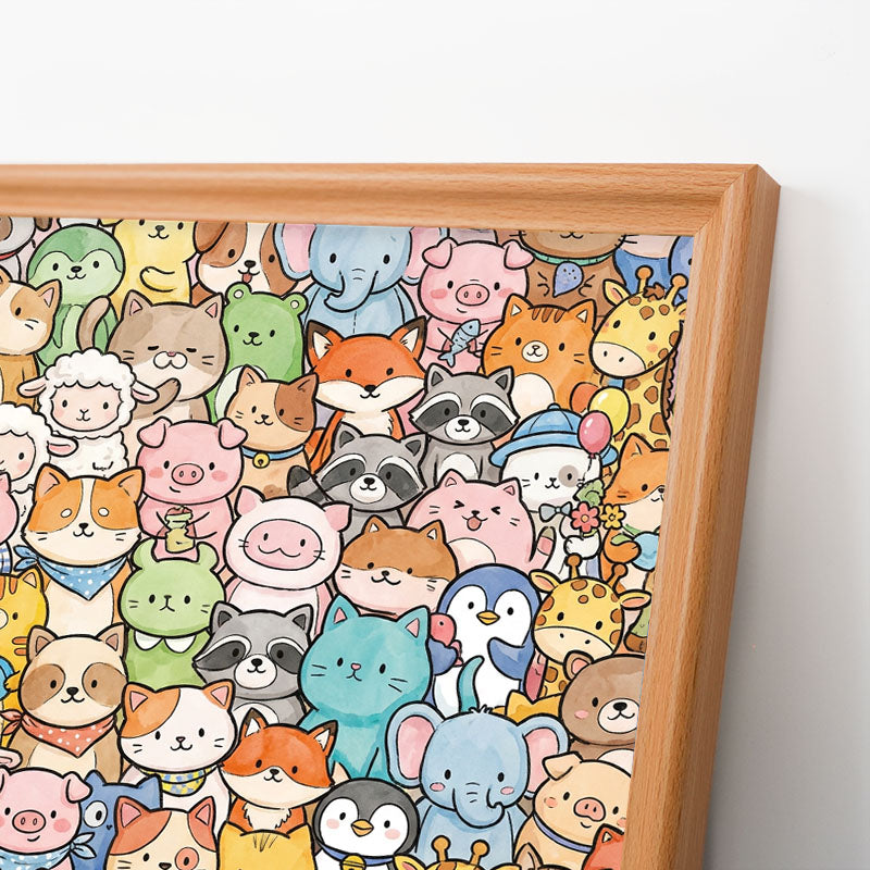 気まぐれな動物たち - 木製ぬりえパズル