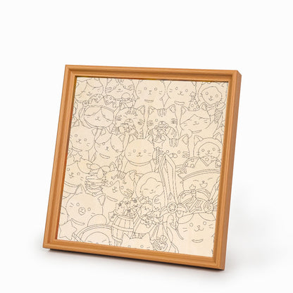 魔法の子猫 - 木製ぬりえパズル